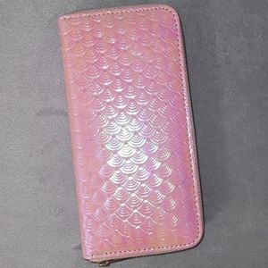 Holographic Mermaid Scale Zip-Around Pink Wallet